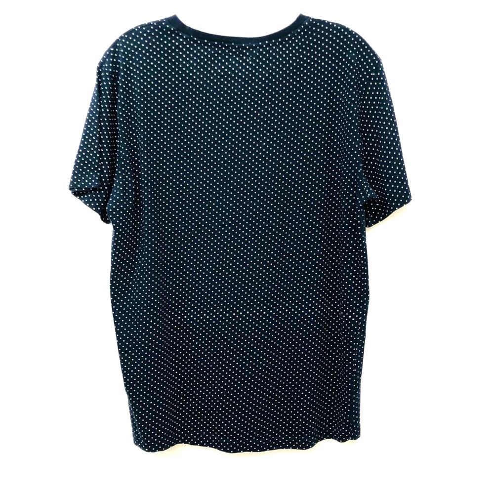 Men’s Denim & Flower Navy White Polka Dot Short Sleeve T Shirt - Picture 2 of 16